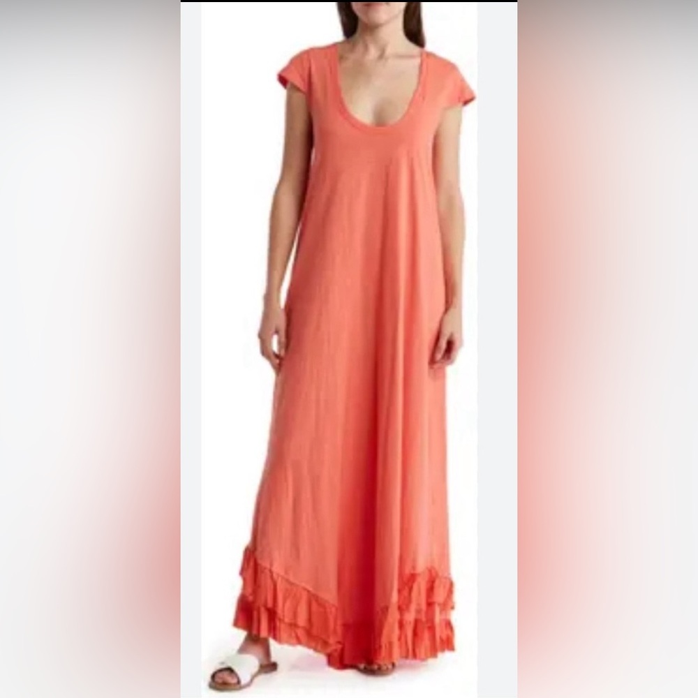 Área Stars Orange Cap Sleeve Maxi Dress Size XS NWT